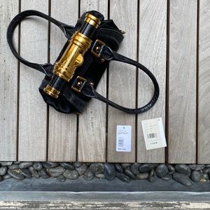 CELINE Rare Vintage Porte Bandouliere Gold Noir